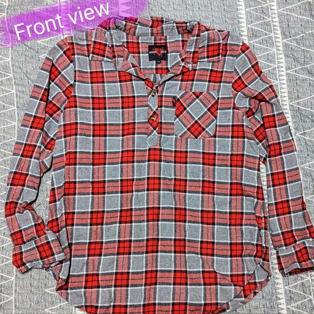 Body 10Der brand, flannel style shirt, ladies lg, EUC, cozy wardrobe staple